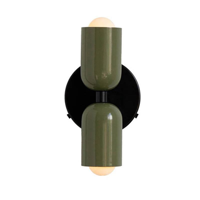 Louvel wandlamp glas dubbel lichtpunt groen wandverlichting woonkamer slaapkamer modern design up down verlichting compact 12 cm
