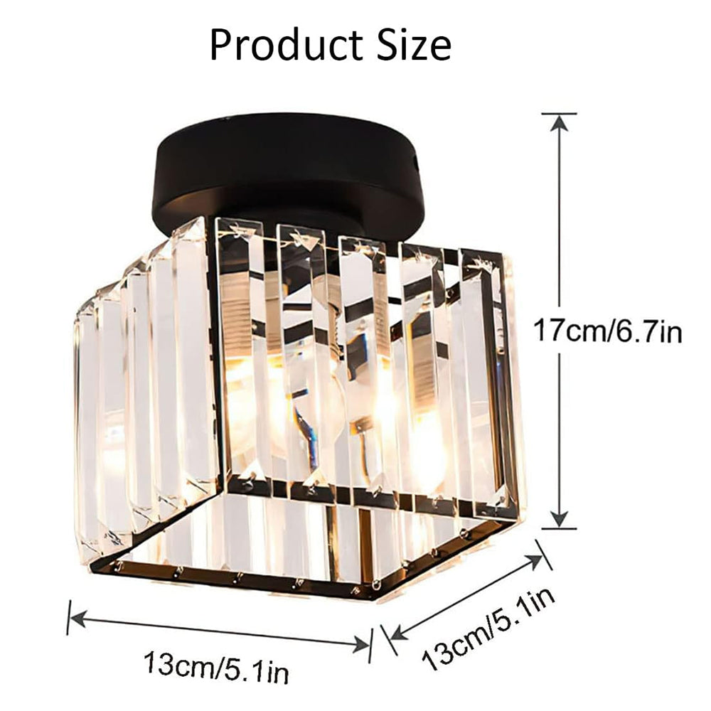 Plafondlamp Kristal Zwart Zilver Goud E27 Opbouw Modern Hal Woonkamer
