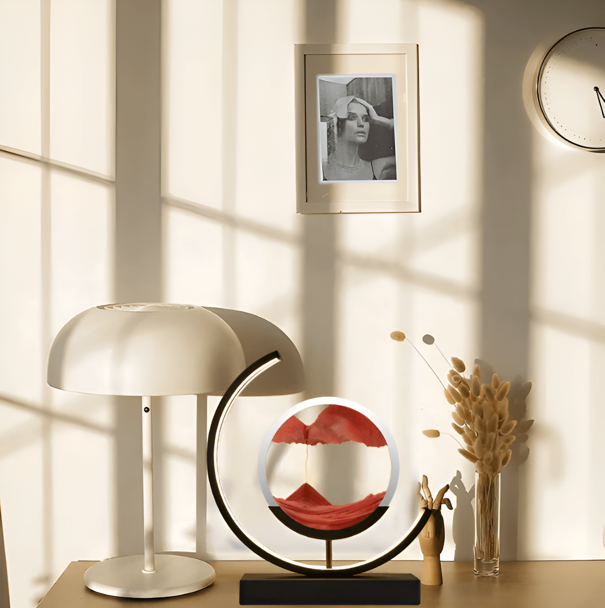 LED Zandlamp met Afstandsbediening & Dimbaar Licht - Rustgevende Design Tafellamp
