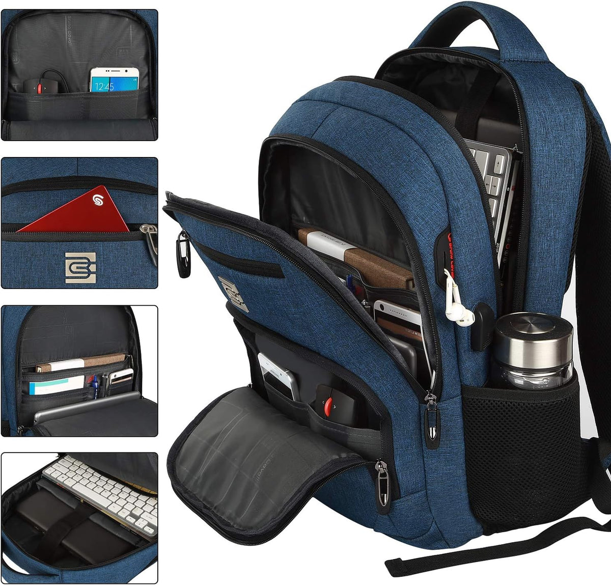 Premium Laptop Rugzak met USB-Oplaadpoort & Diefstalbeveiliging 15,6 inch - Waterafstotend & Ergonomisch