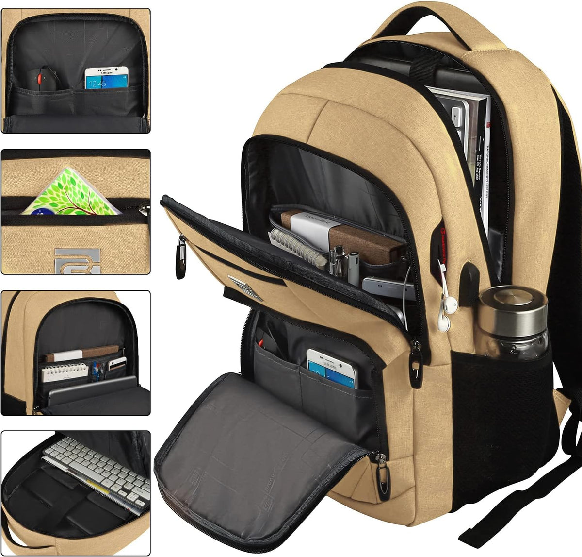 Premium Laptop Rugzak met USB-Oplaadpoort & Diefstalbeveiliging 15,6 inch - Waterafstotend & Ergonomisch