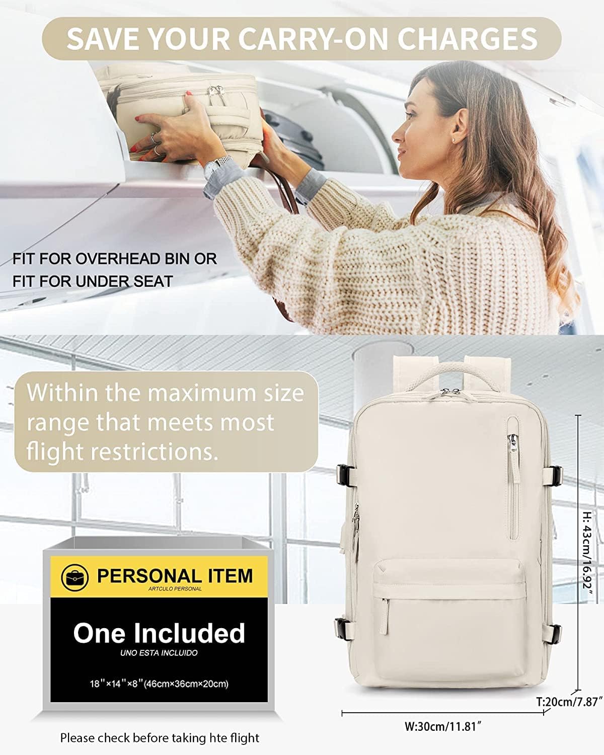 Waterbestendige Reistas 40L met Schoenenvak en USB-Poort - Geschikt voor Laptops tot 35,56 cm
