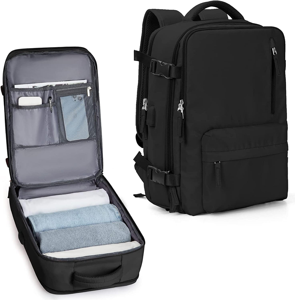 Waterbestendige Reistas 40L met Schoenenvak en USB-Poort - Geschikt voor Laptops tot 35,56 cm