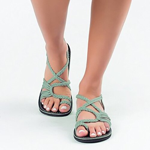 Platte Zomersandalen Dames Lichtgewicht Flexibel Comfortabel Instap Schokdempend Casual Trendy Strandsandalen