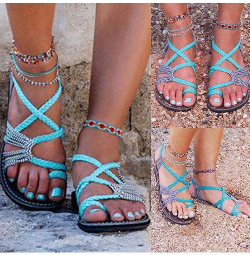 Platte Zomersandalen Dames Lichtgewicht Flexibel Comfortabel Instap Schokdempend Casual Trendy Strandsandalen