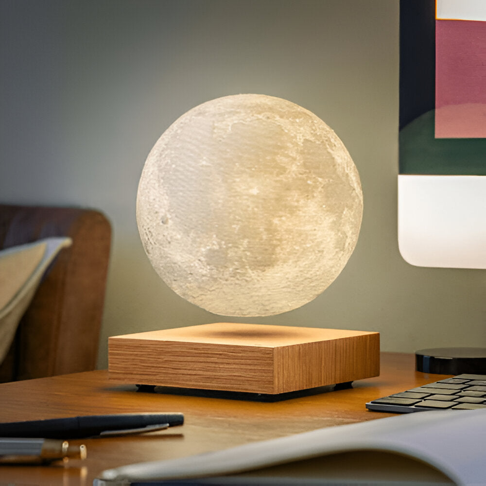 Zwevende Maanlamp met Magnetische Schwebetechnologie - Decoratieve LED Verlichting Warmwit Nachtlampje Aanraakbediening Woon- en Slaapkamer