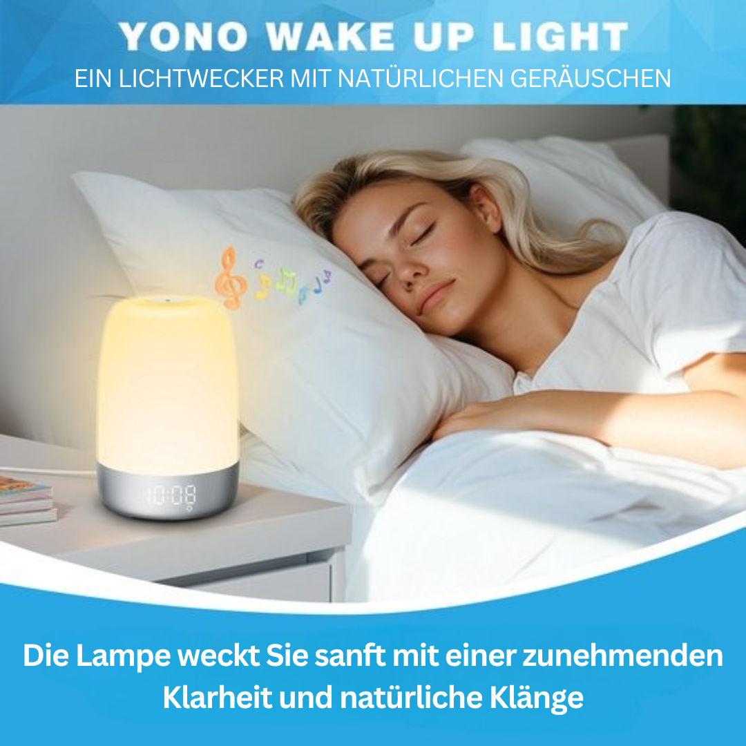 Wake-up Light met Natuurgeluiden en Zonsopgang-simulatie - Oplaadbaar USB-C Nachtlampje met Dimbaar Warm Licht