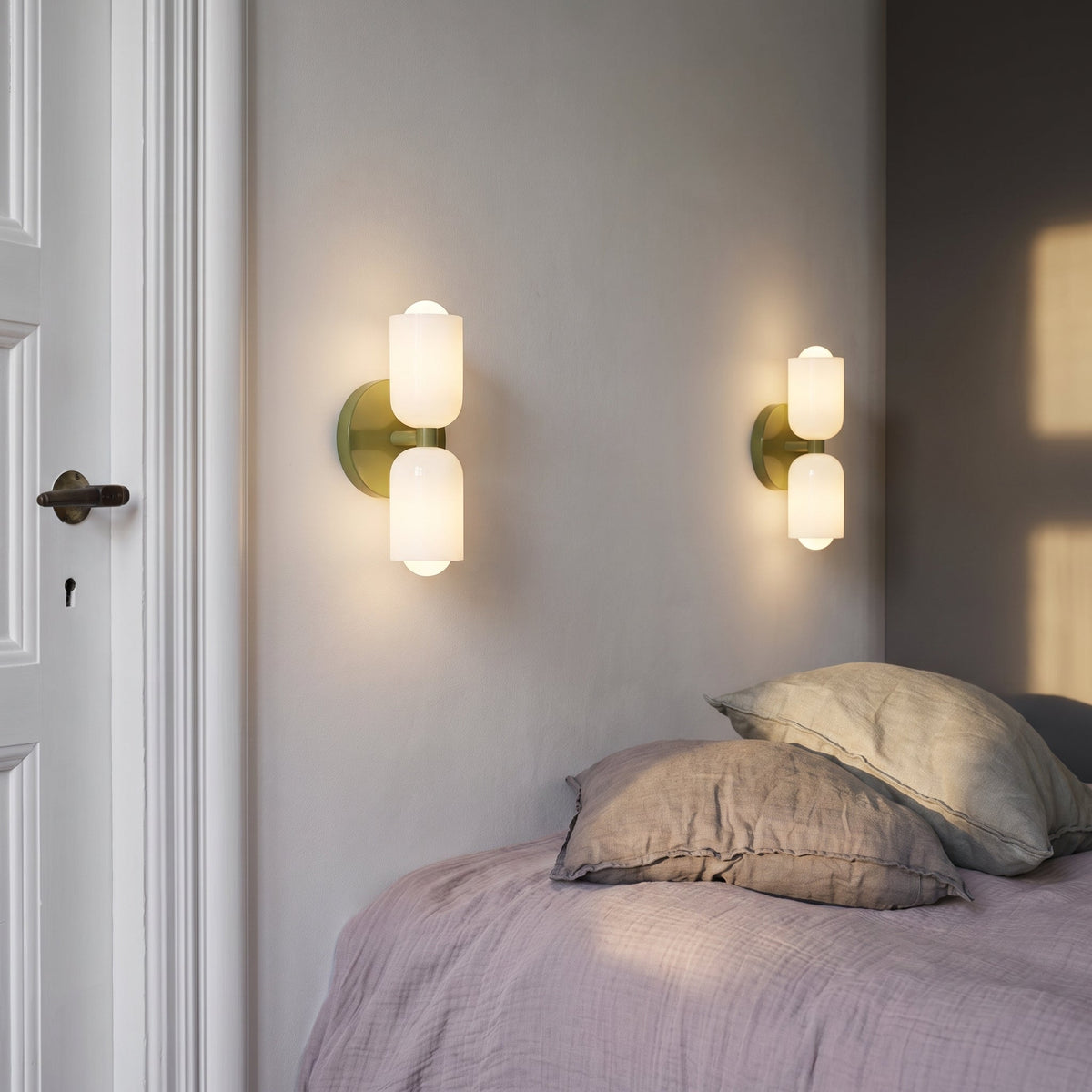 Wandlamp Tweevoudig Licht Metaal en Glas E27 Moderne Wandverlichting voor Woonkamer Gang Slaapkamer Hal