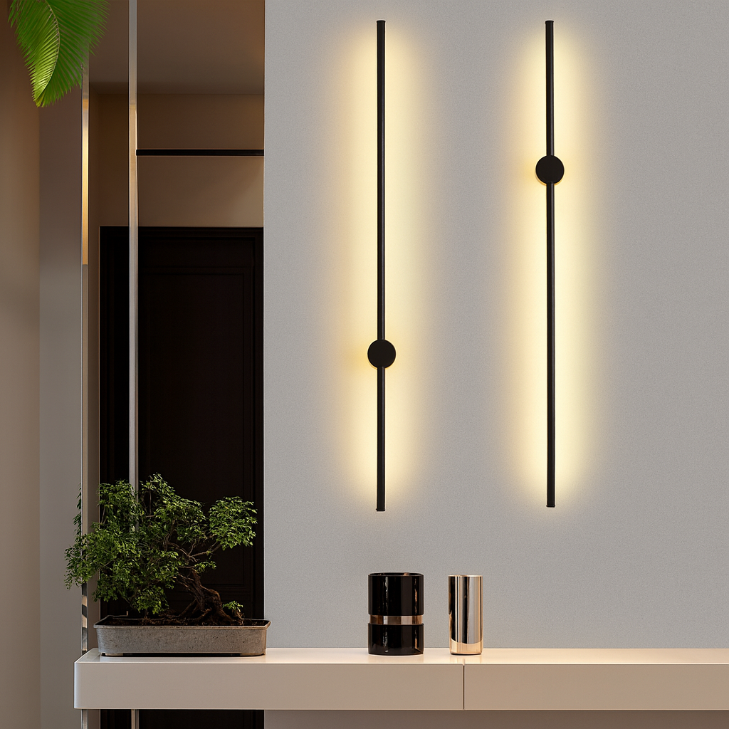 Minimalistische LED Wandlamp Lineair Design Zwart Goud 60-120cm Modern Interieur Eetkamer Bar Woonkamer
