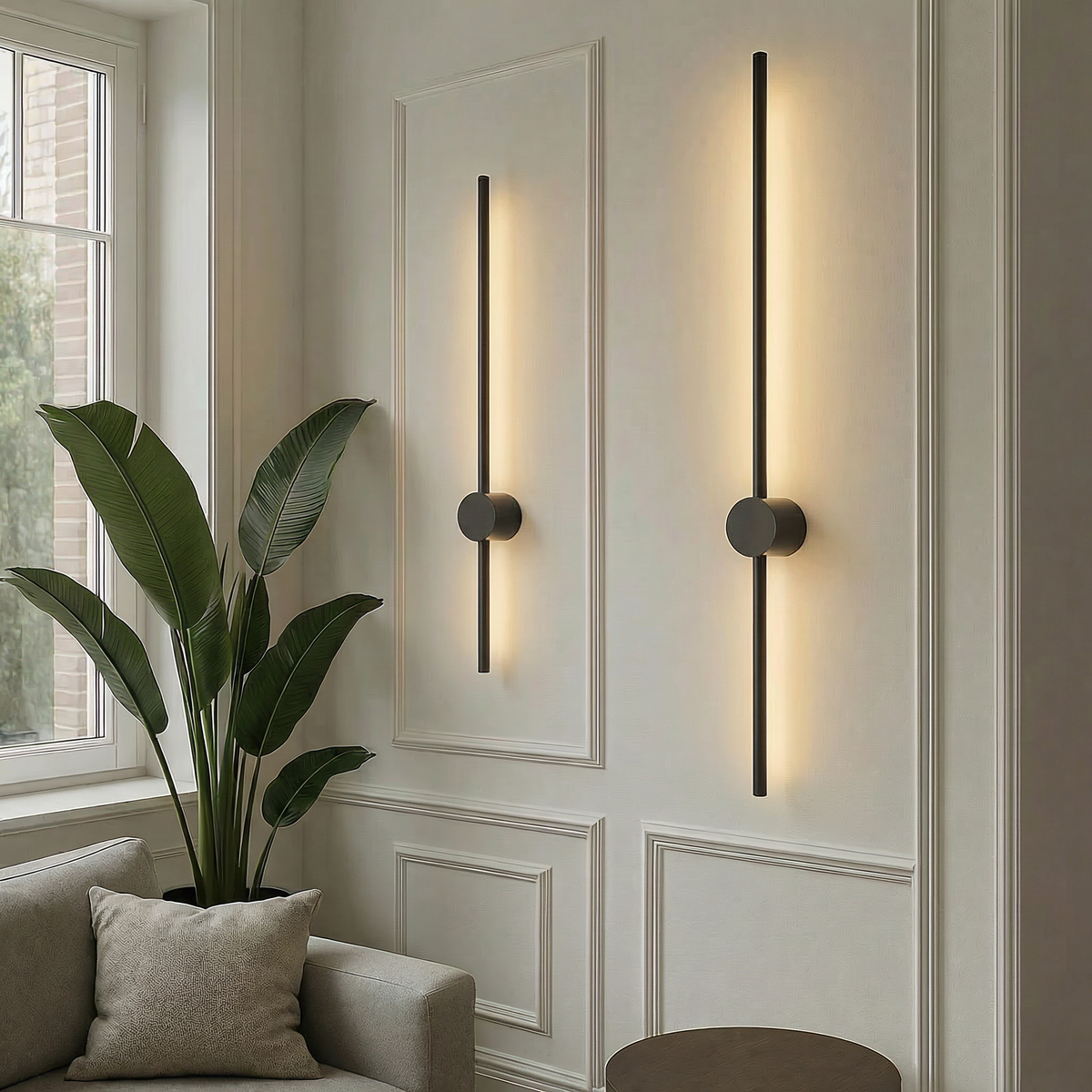 Minimalistische LED Wandlamp Lineair Design Zwart Goud 60-120cm Modern Interieur Eetkamer Bar Woonkamer