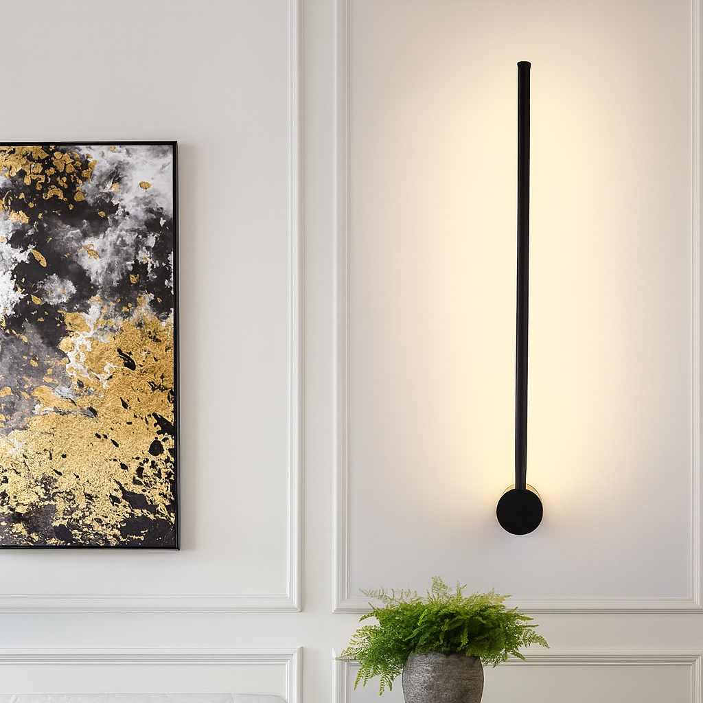 Minimalistische LED Wandlamp Lineair Design Zwart Goud 60-120cm Modern Interieur Eetkamer Bar Woonkamer