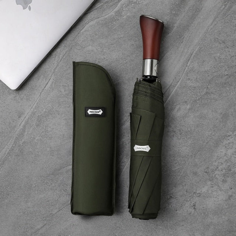 Automatische Paraplu met Houten Handgreep 121cm Stormbestendig Windproof Regenscherm voor Dames en Heren