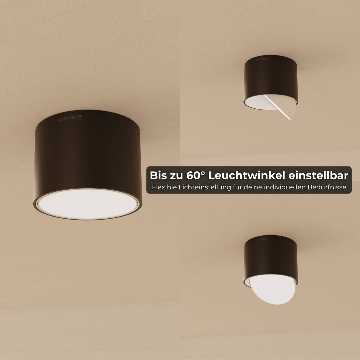 Verstelbare led plafondlamp met gericht warm 2700k licht voor hal keuken en woonkamer