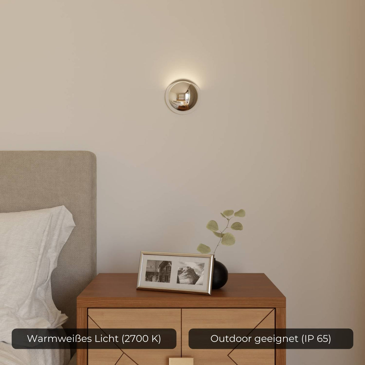 Moderne wandlamp met indirect licht en ip65 bescherming voor binnen en buiten