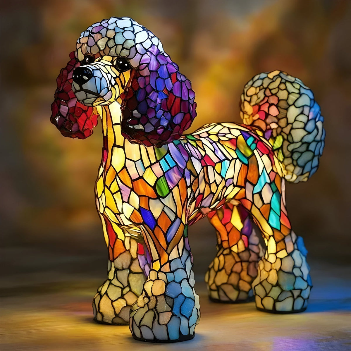 Hondenlamp Glas-in-Lood Sfeerverlichting Meerkleurig Mozaïek Dierenthema