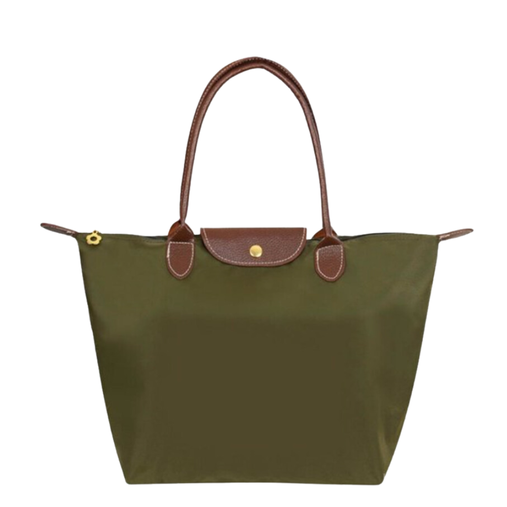 Luxe Reistas met Waterafstotend Nylon en Leren Details - Ruime Weekendtas met Ritssluiting