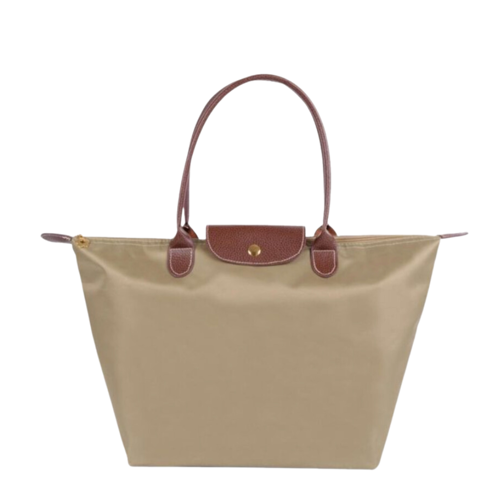 Luxe Reistas met Waterafstotend Nylon en Leren Details - Ruime Weekendtas met Ritssluiting