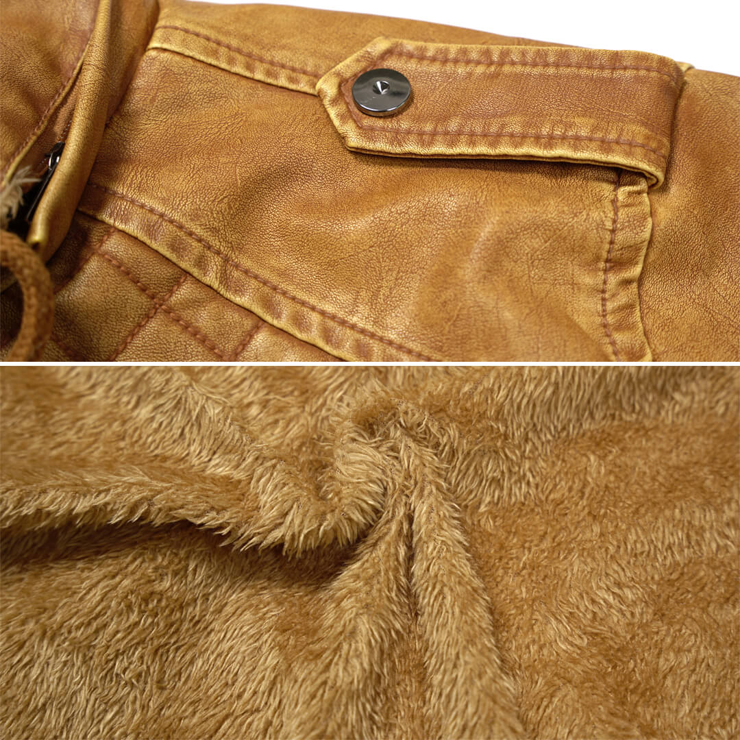Leren Jas met Afneembare Capuchon Kunstleer Herfst Winter Heren Dames Casual Stijlvol Waterdicht Biker