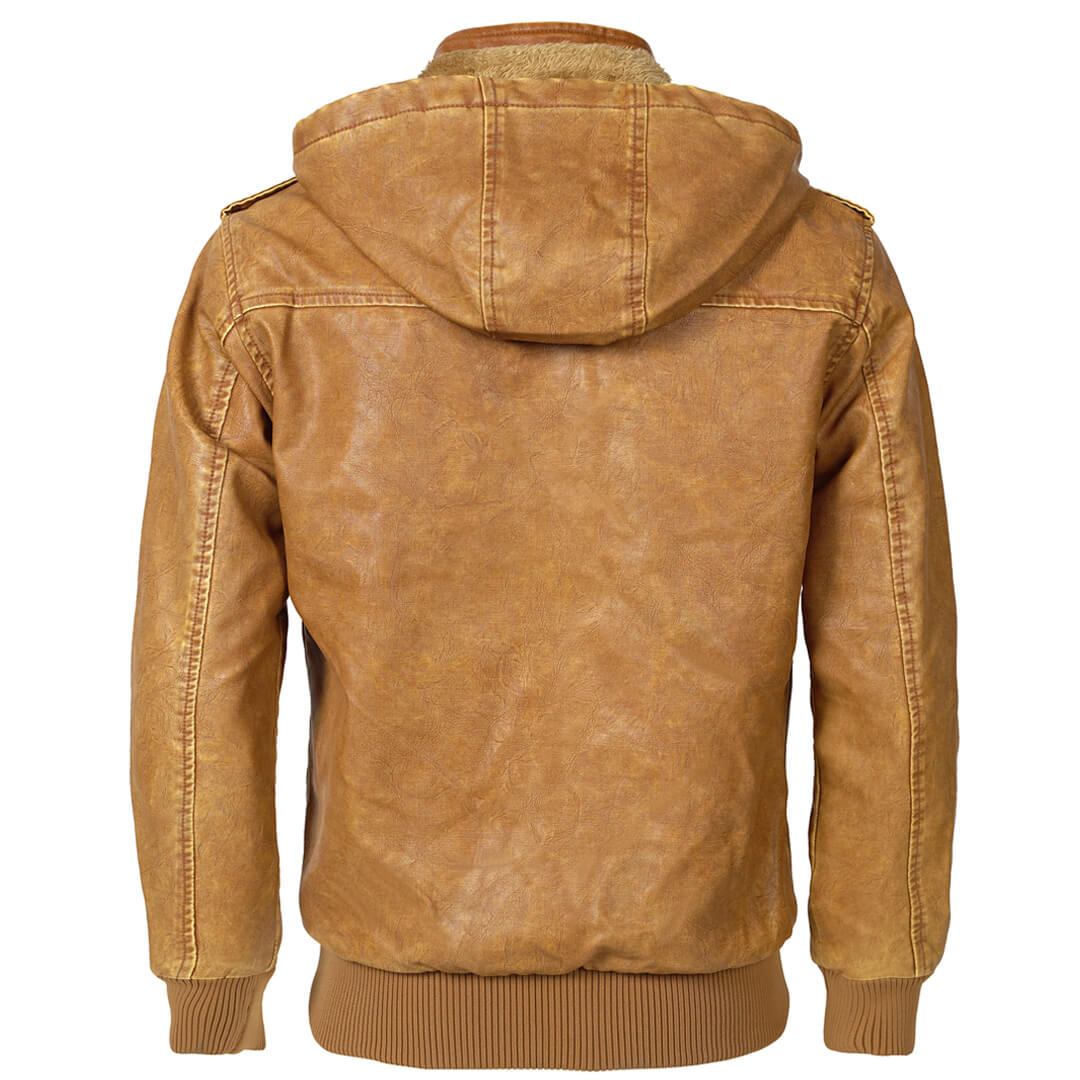 Leren Jas met Afneembare Capuchon Kunstleer Herfst Winter Heren Dames Casual Stijlvol Waterdicht Biker