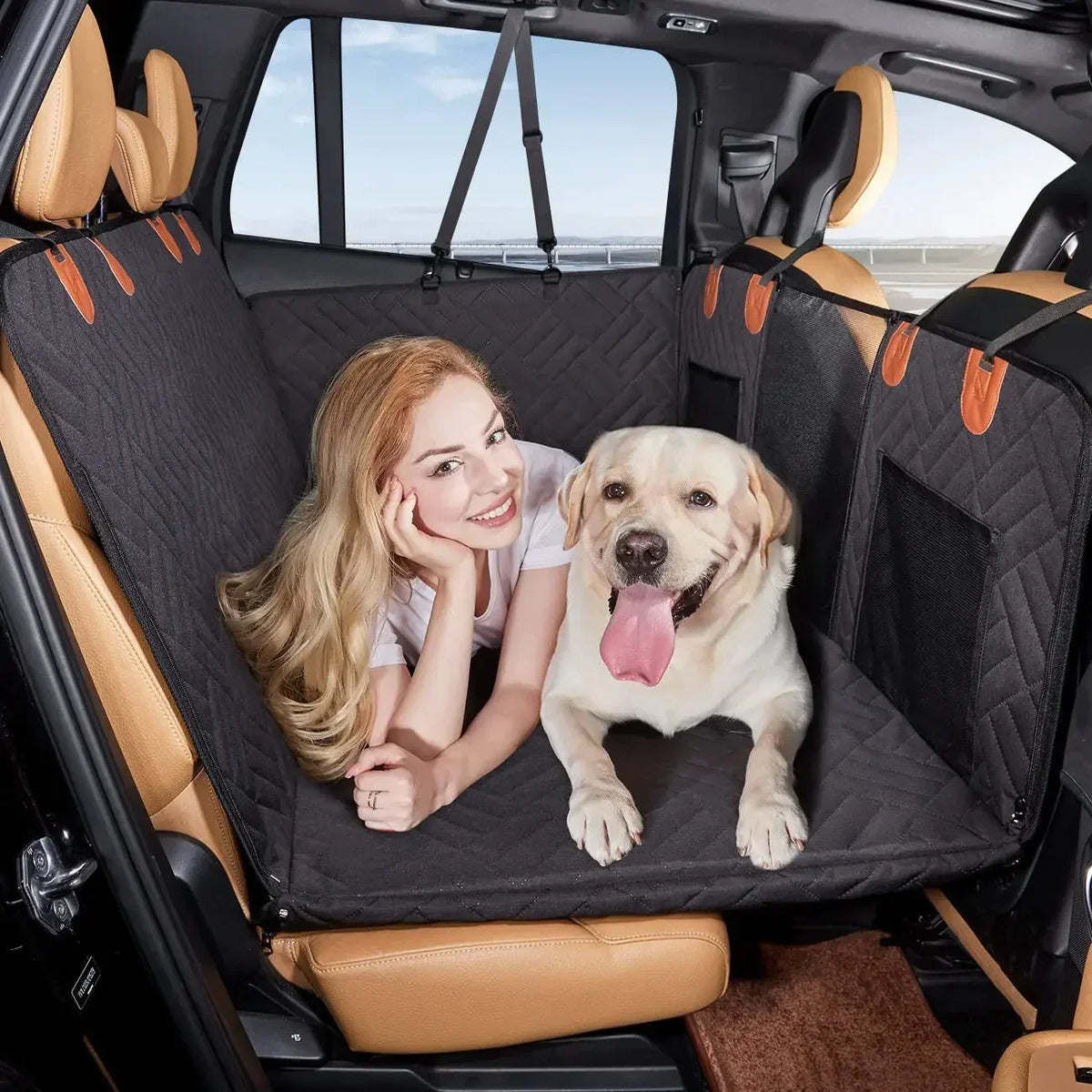 Autostoelhoes voor Honden - Waterdichte Achterbank Beschermer met Veilige Bevestiging