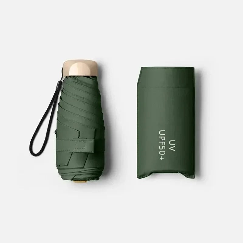 Opvouwbare Mini Paraplu met UV Bescherming Winddicht Compact Regenscherm Zakformaat Reisparaplu Outdoor