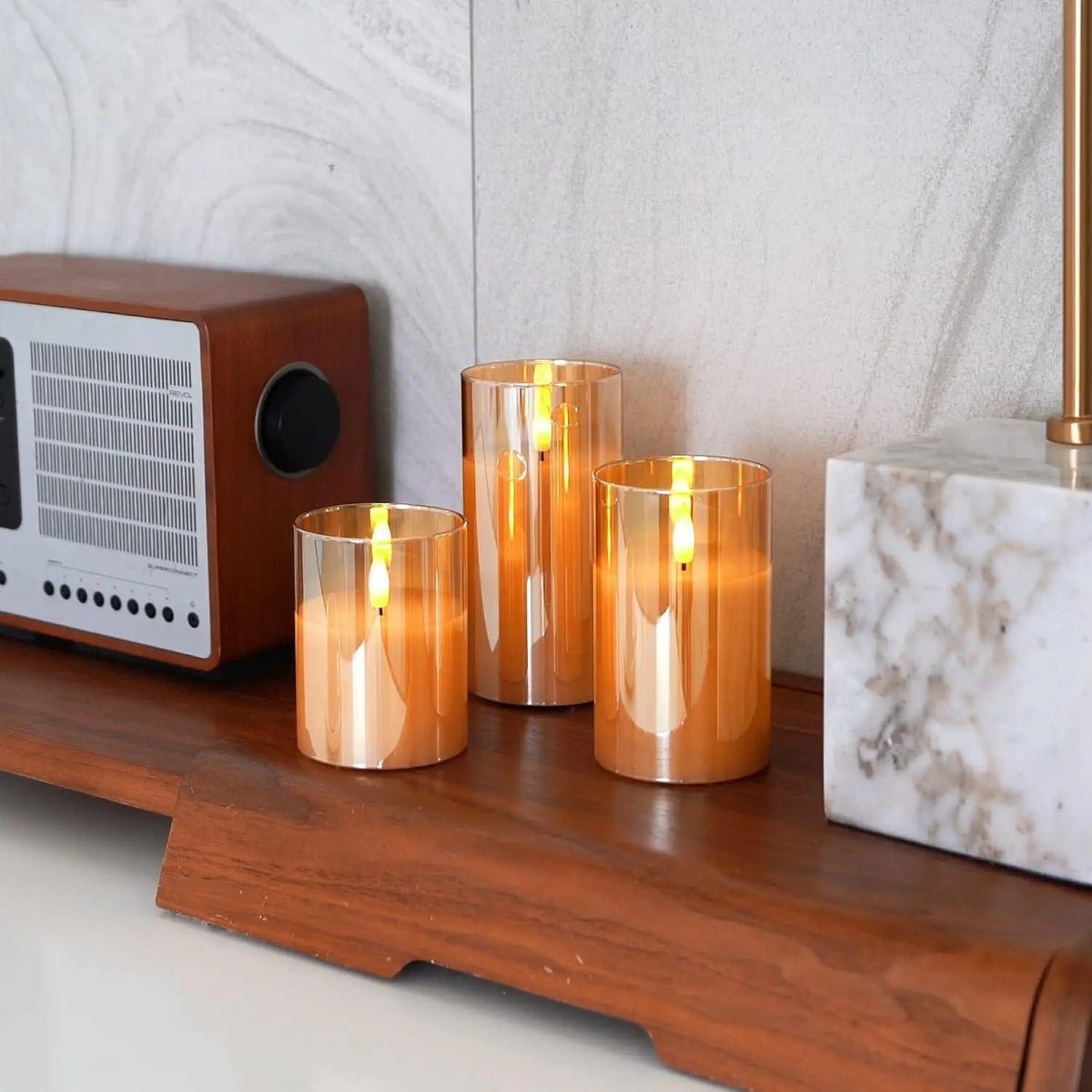 Draadloze LED-Kaarsen Set 3 Stuks Vlameffect Afstandsbediening Timer Warm Wit Sfeerlicht Woonkamer Decoratie