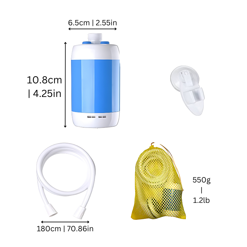 Draagbare Campingdouche Oplaadbaar USB met Waterfilter voor Camping Outdoor Huisdieren Reizen Wandelen