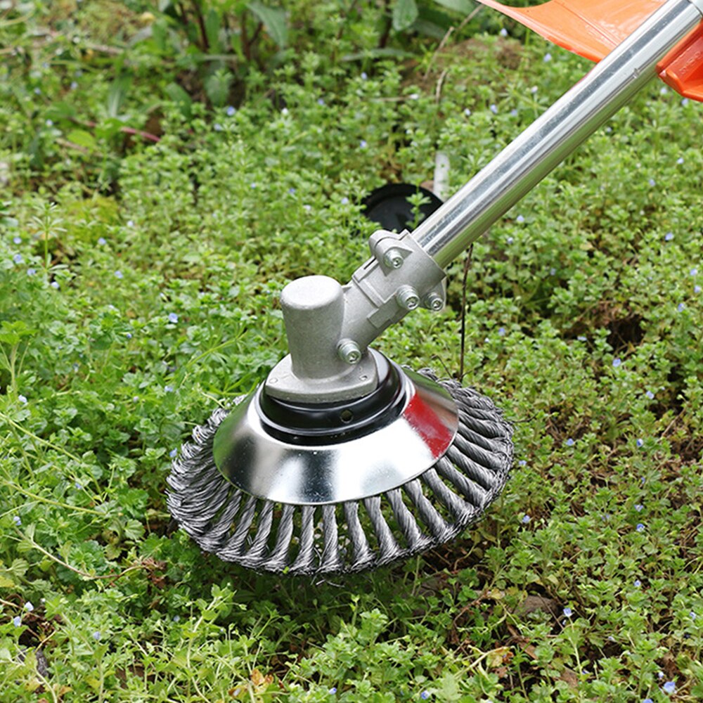 Stalen Draadborstenkop 360° Rotatie voor Trimmer 15cm Universeel Onkruidverwijdering Tuin Gazon Gereedschap