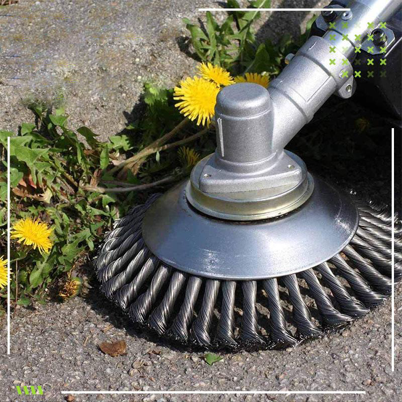 Stalen Draadborstenkop 360° Rotatie voor Trimmer 15cm Universeel Onkruidverwijdering Tuin Gazon Gereedschap
