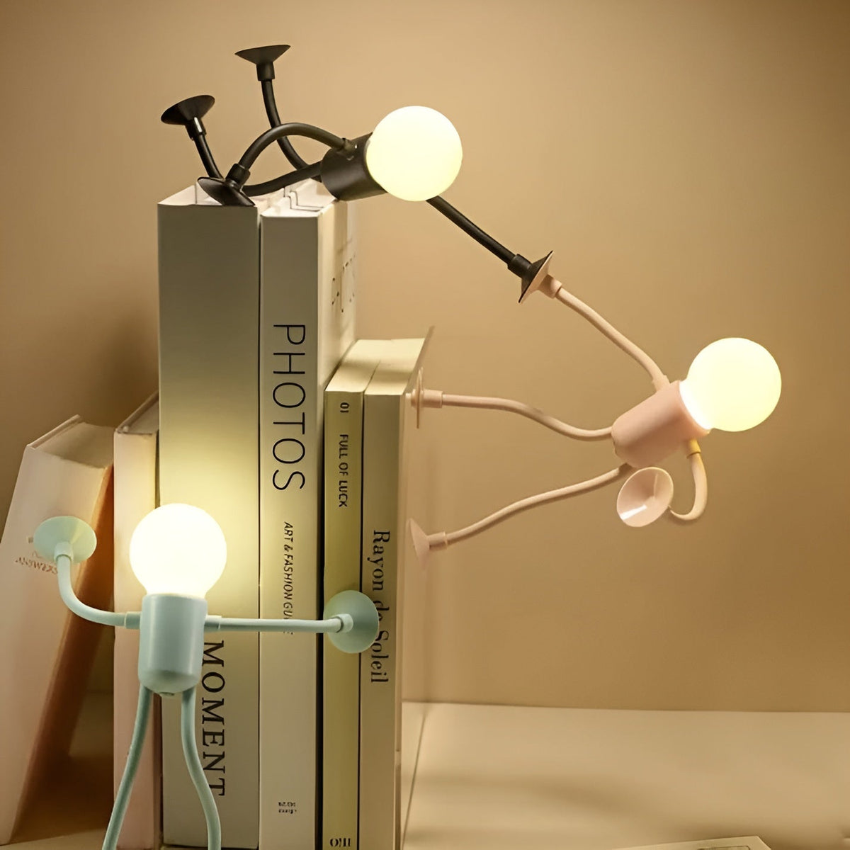 Buigbare Nachtlamp met Zuignap - Creatieve LED Figuur voor Kinderkamer en Bureau