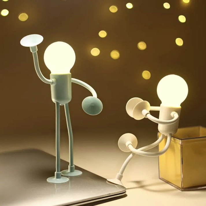 Buigbare Nachtlamp met Zuignap - Creatieve LED Figuur voor Kinderkamer en Bureau