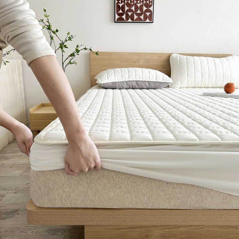 Premium Matrashoes met Ademende Stof - Beschermt Matras & Verbetert Slaapcomfort - Wasbaar & Hygiënisch - Grijs Beige Wit Blauw