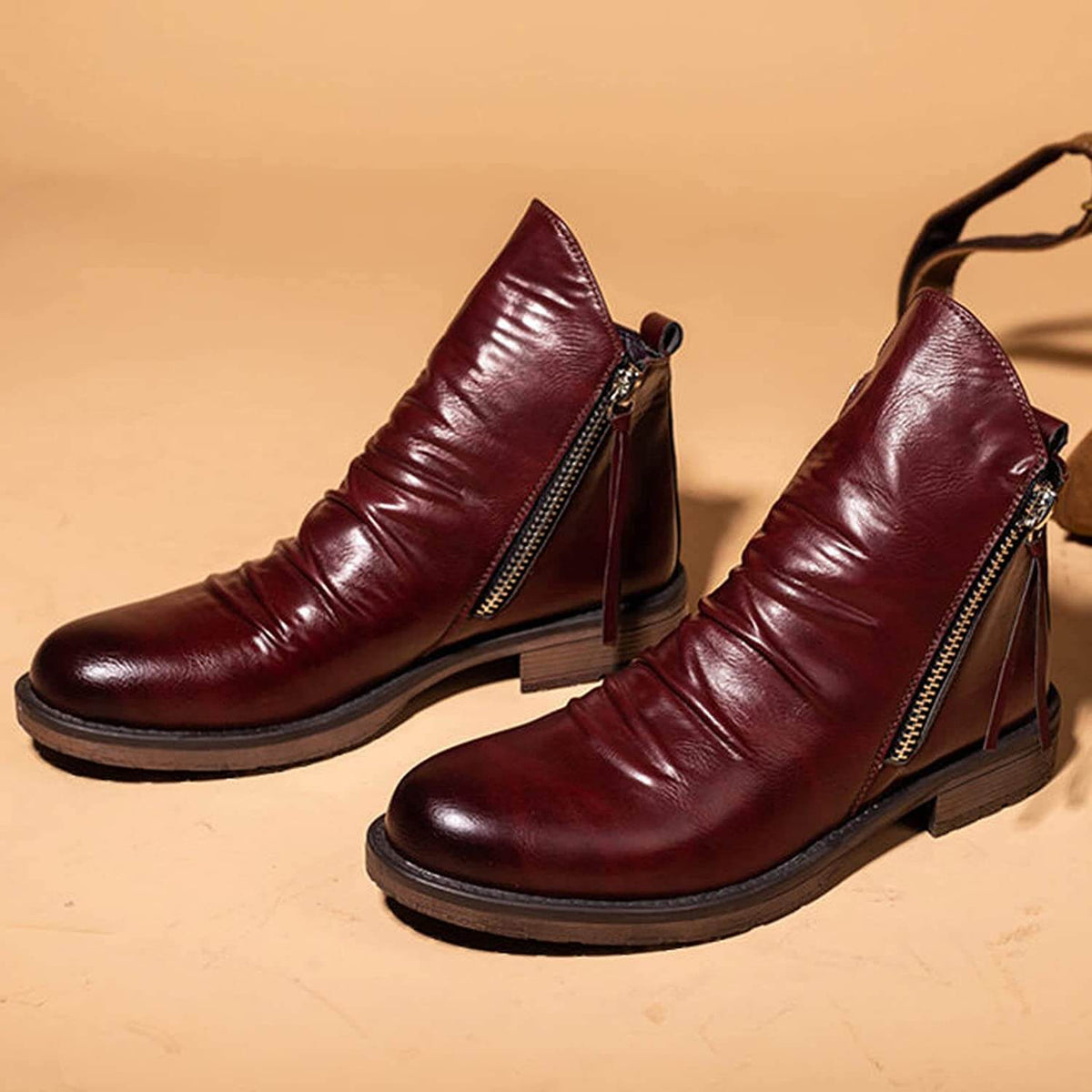 Herenlaarzen Microvezel Puntige Teen Bordeauxrood Bruin Zwart Grijs Vetersluiting Dagelijks Werk Casual
