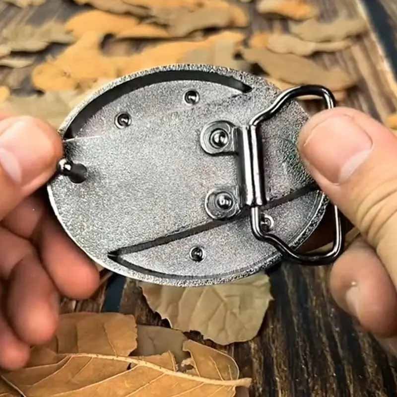 Metalen Gesp Cowboy Riemgesp Ovaal Design Western Style Accessoire voor Heren Riem Vintage Look Casual