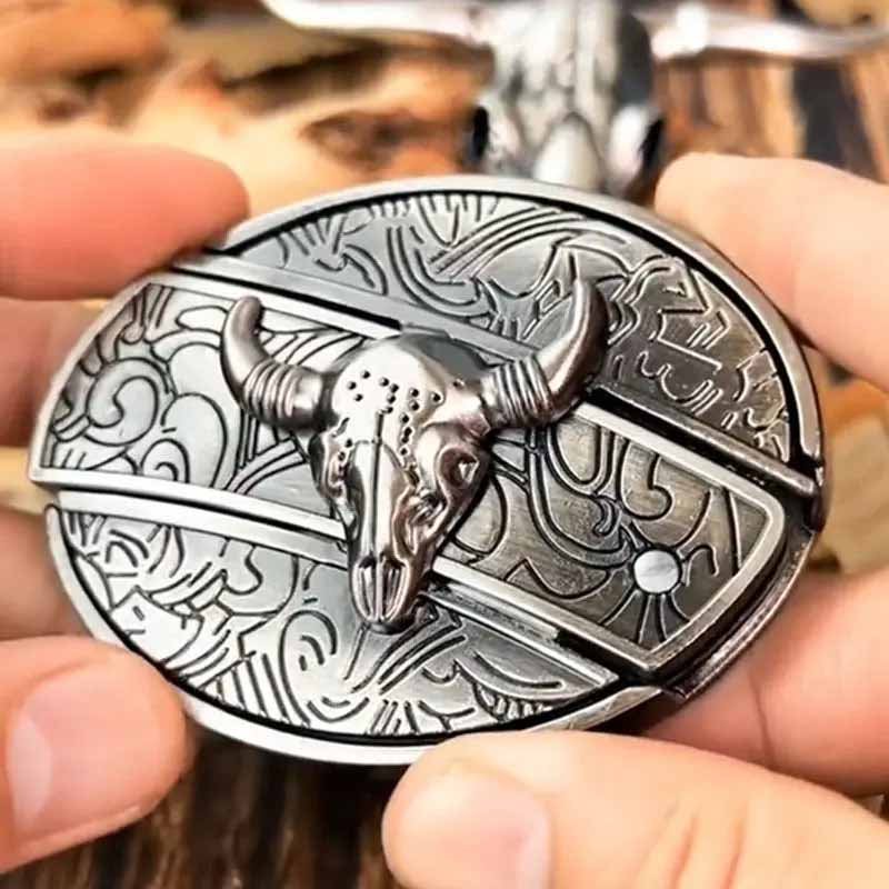 Metalen Gesp Cowboy Riemgesp Ovaal Design Western Style Accessoire voor Heren Riem Vintage Look Casual