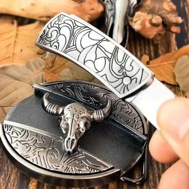 Metalen Gesp Cowboy Riemgesp Ovaal Design Western Style Accessoire voor Heren Riem Vintage Look Casual