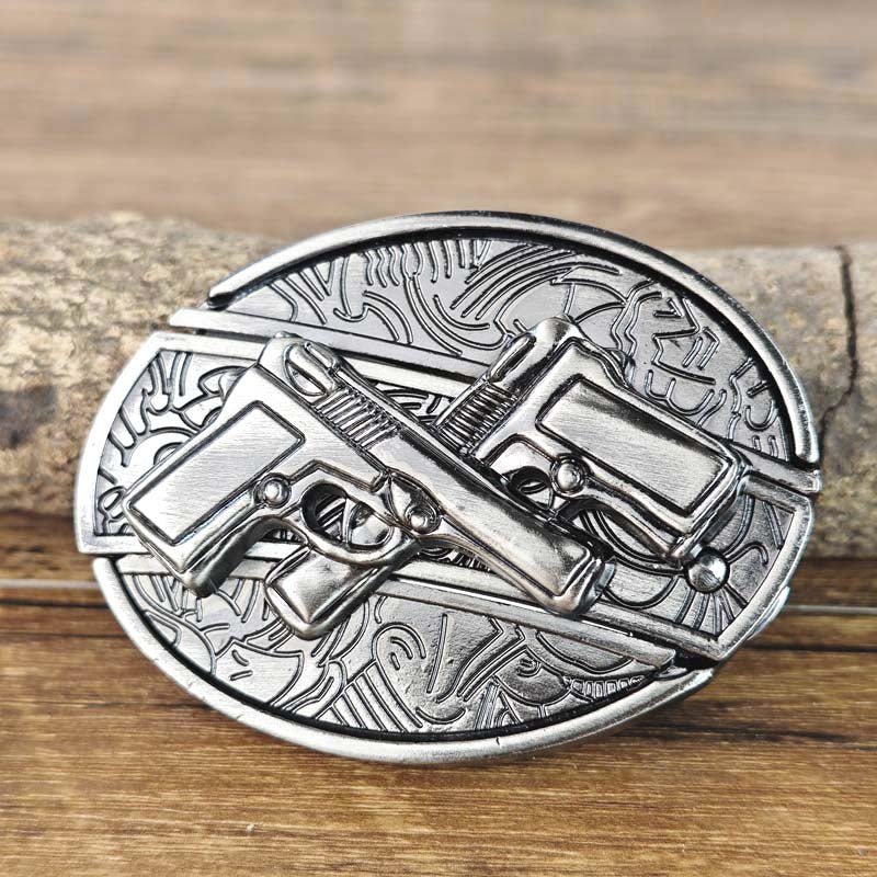 Metalen Gesp Cowboy Riemgesp Ovaal Design Western Style Accessoire voor Heren Riem Vintage Look Casual