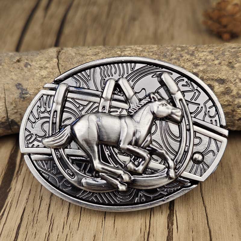 Metalen Gesp Cowboy Riemgesp Ovaal Design Western Style Accessoire voor Heren Riem Vintage Look Casual