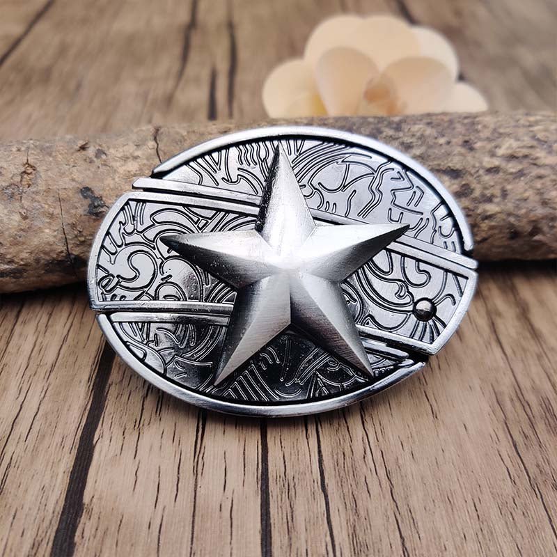 Metalen Gesp Cowboy Riemgesp Ovaal Design Western Style Accessoire voor Heren Riem Vintage Look Casual