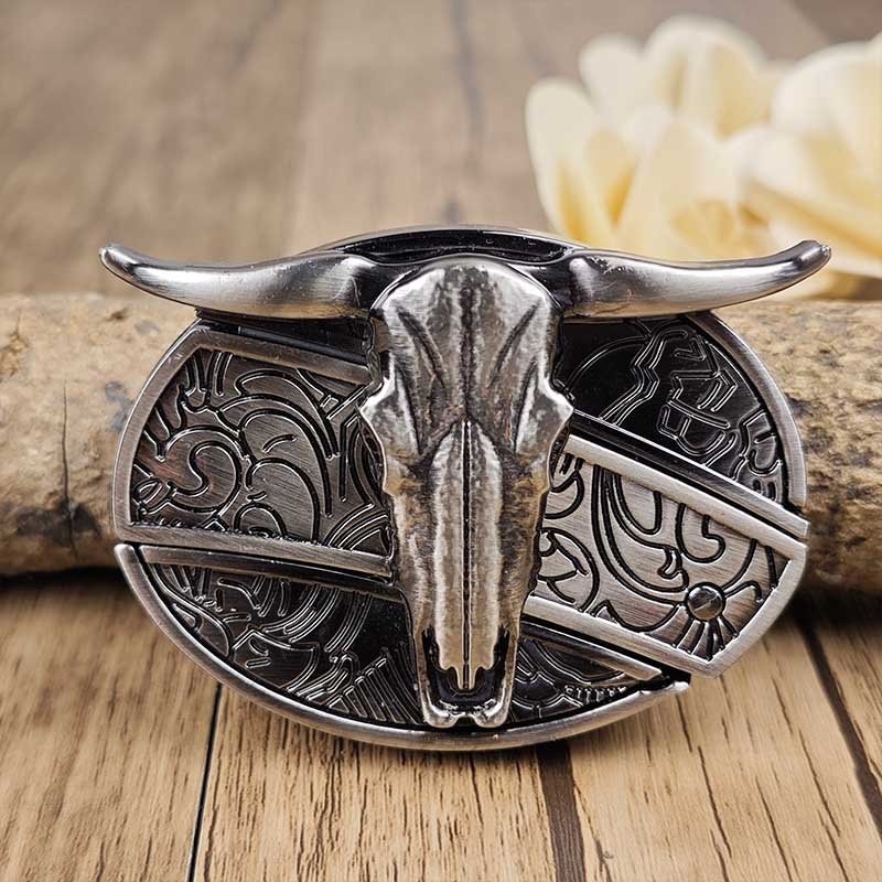 Metalen Gesp Cowboy Riemgesp Ovaal Design Western Style Accessoire voor Heren Riem Vintage Look Casual