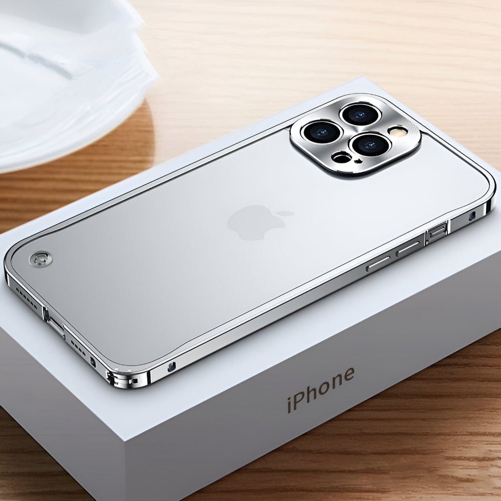Aluminium Telefoonhoesje Met Polycarbonaatrug en Klickvergrendeling Voor iPhone