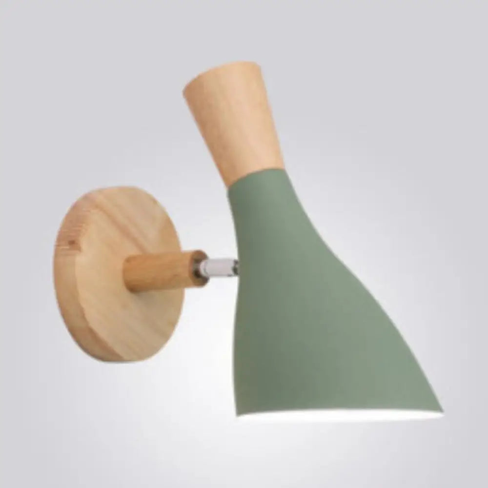 Verstelbare Wandlamp Hout en Metaal Kinderkamer Wit Grijs Groen E26 E27 Fitting Draaibare Kap Sfeervol