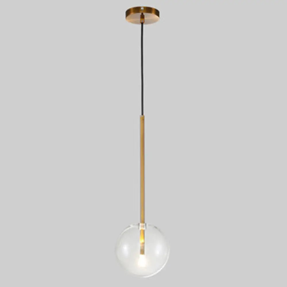 Glazen Bol Hanglamp Goud Minimalistisch Design Bolvormig Plafondverlichting Modern Interieur Woonkamer Eetkamer