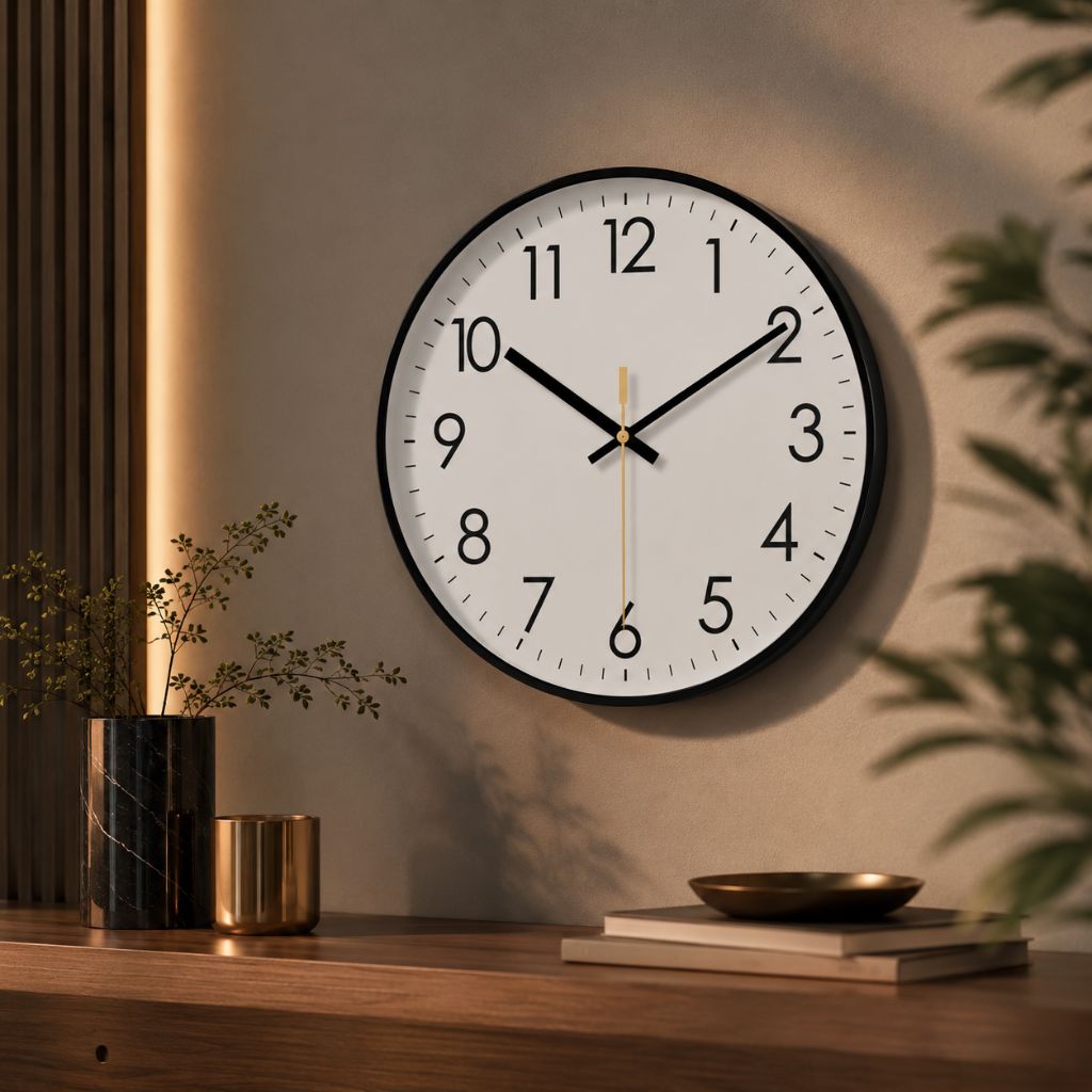Stille Wandklok Scandinavisch Ontwerp 25-35cm Zwart Wit Goud Kwartsmechanisme Woonkamer Slaapkamer Decoratie