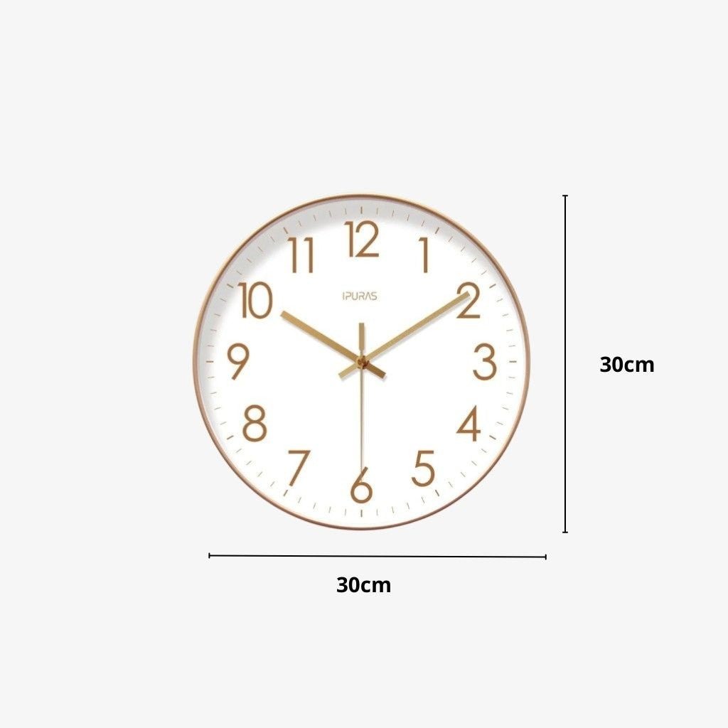 Stille Wandklok Scandinavisch Ontwerp 25-35cm Zwart Wit Goud Kwartsmechanisme Woonkamer Slaapkamer Decoratie