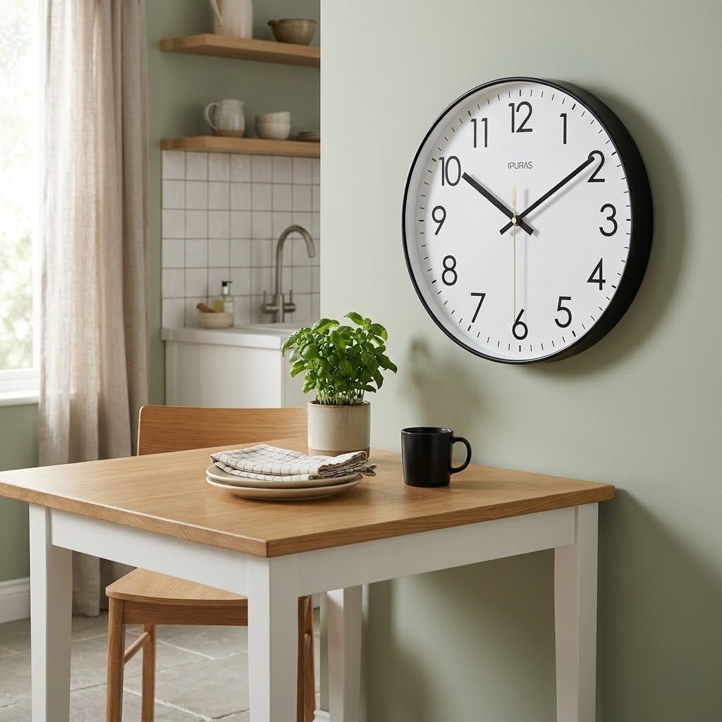 Stille Wandklok Scandinavisch Ontwerp 25-35cm Zwart Wit Goud Kwartsmechanisme Woonkamer Slaapkamer Decoratie