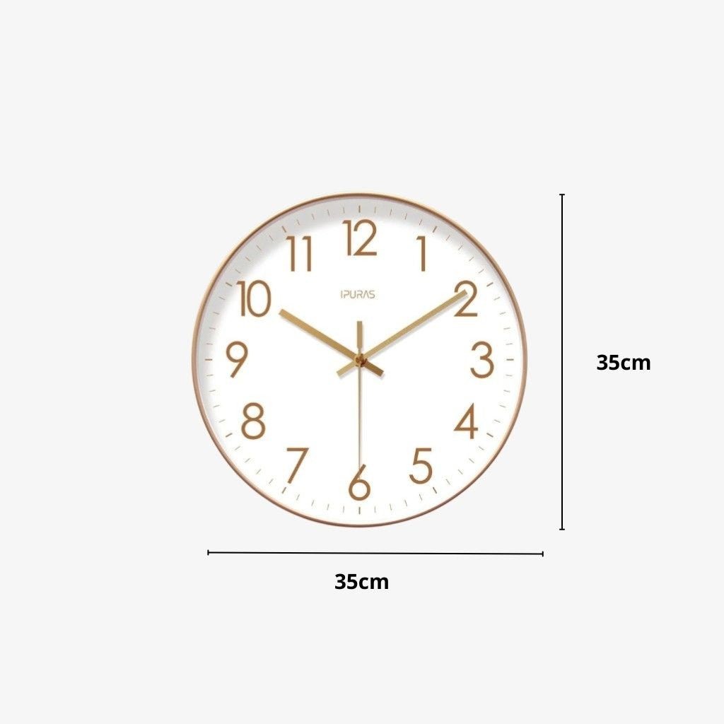 Stille Wandklok Scandinavisch Ontwerp 25-35cm Zwart Wit Goud Kwartsmechanisme Woonkamer Slaapkamer Decoratie
