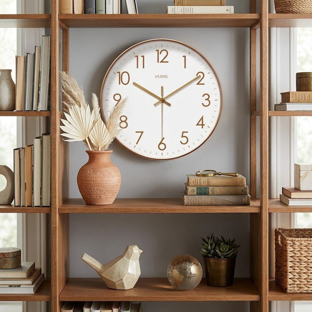 Stille Wandklok Scandinavisch Ontwerp 25-35cm Zwart Wit Goud Kwartsmechanisme Woonkamer Slaapkamer Decoratie