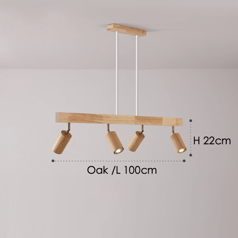 Modulaire Houten Plafondlamp met Verstelbaar Licht - Scandinavisch Design