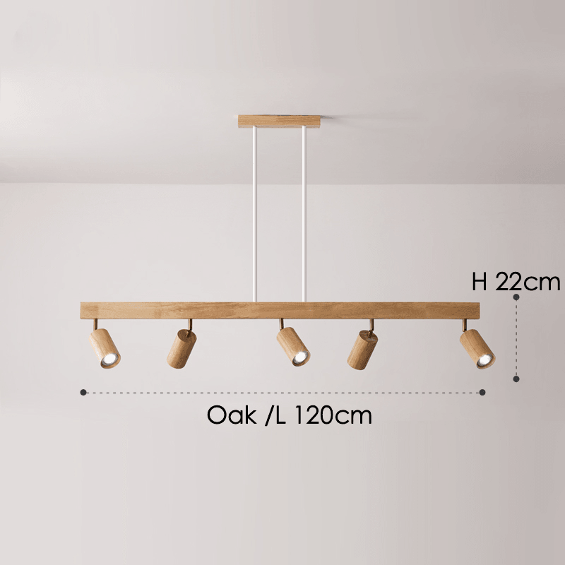 Modulaire Houten Plafondlamp met Verstelbaar Licht - Scandinavisch Design